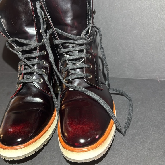 Aquatalia Oxblood Leather Lace Up Ankle Boots - Picture 12 of 17